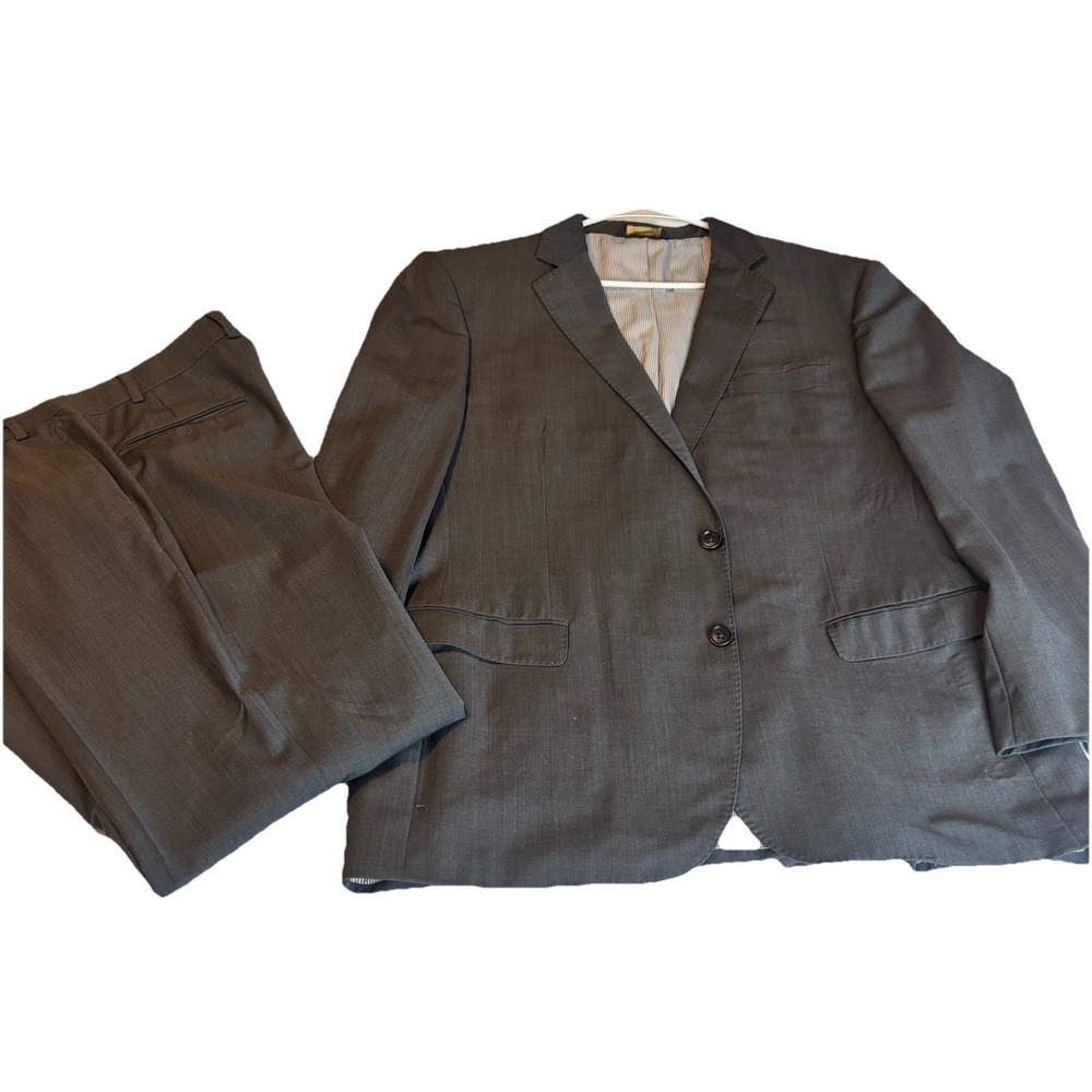 Brooks Brothers Explorer Madison Fit 2Pc  Suit Men 44R/36x29 Gray Wool READ